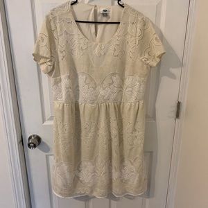 Cream short sleeved dress